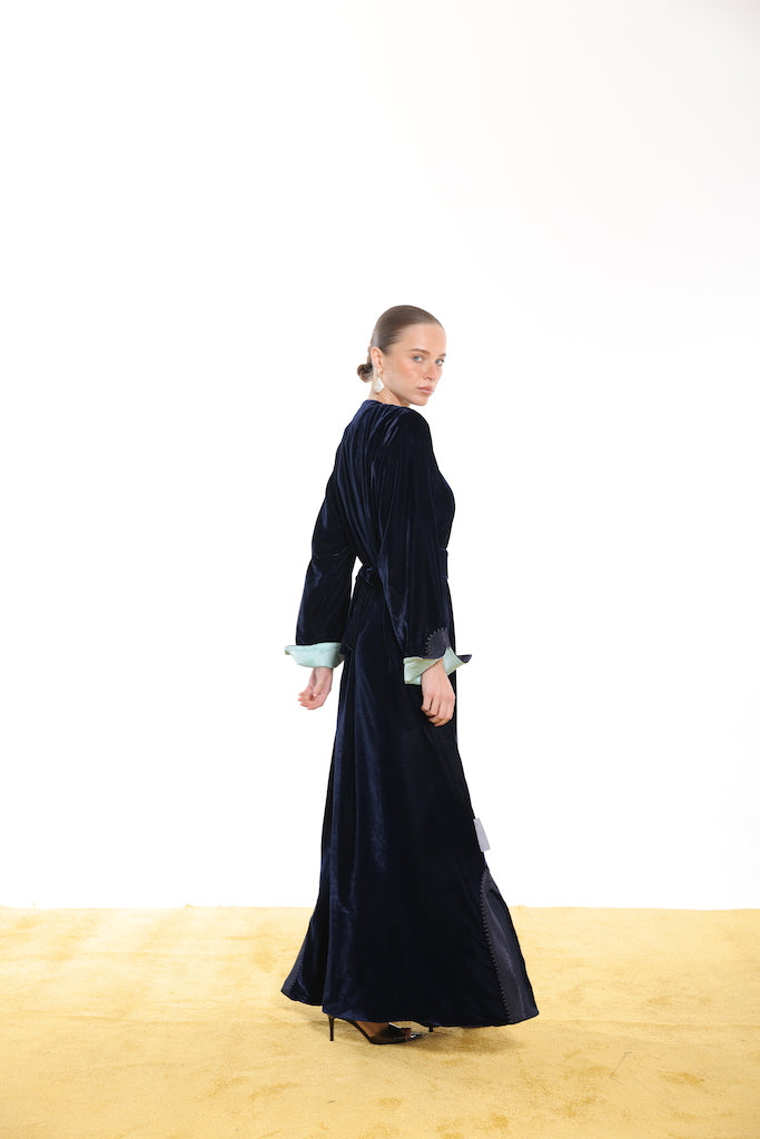 velvet Navy Kaftan